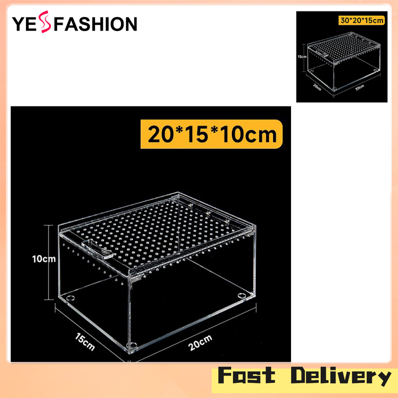 Yesfashion Store IN stock Acrylic Habitat Cage Reptile Terrarium Insect Tarantula Enclosure Tank Snail Spider Habitat Cage Mini Critter Keeper Insect Carrier Reptile Breeding Box ราคา 715 บาท*ส่งฟรี