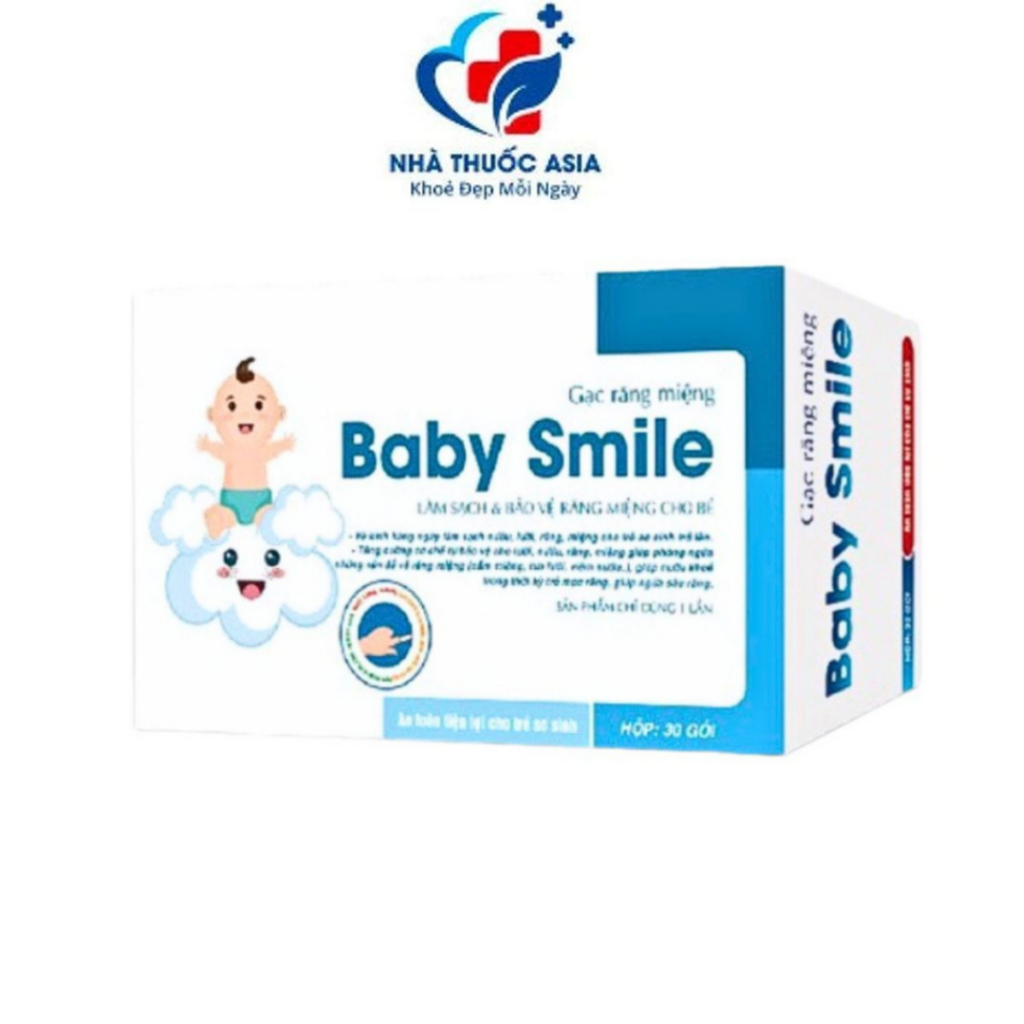 Gạc răng miệng cho bé BABYSMILE giúp vệ sinh răng miệng an toàn, hiệu quả, tiện dụng - Hộp 30 gói