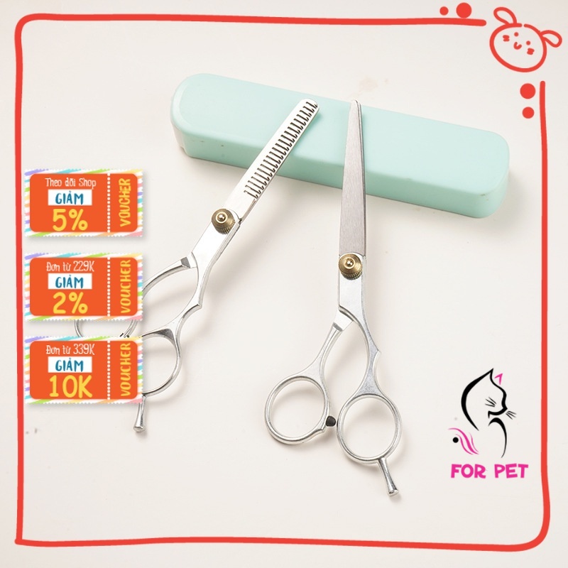 Bộ kéo cắt và tỉa lông thú cưng - bộ kéo cắt và tỉa tóc 6 inch cao cấp