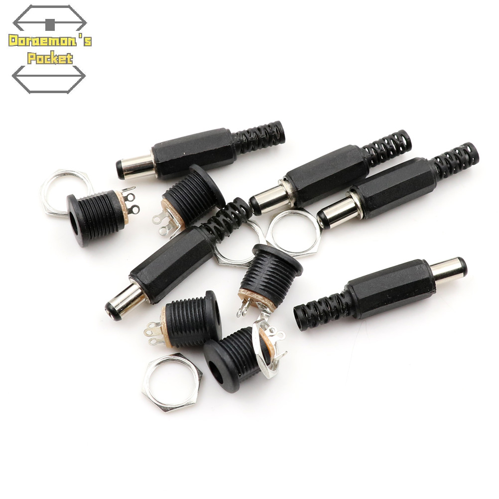 VON 10 chiếc đầu nối phích cắm điện một chiều đầu đực 5.5mm x 2.1mm ổ cắm