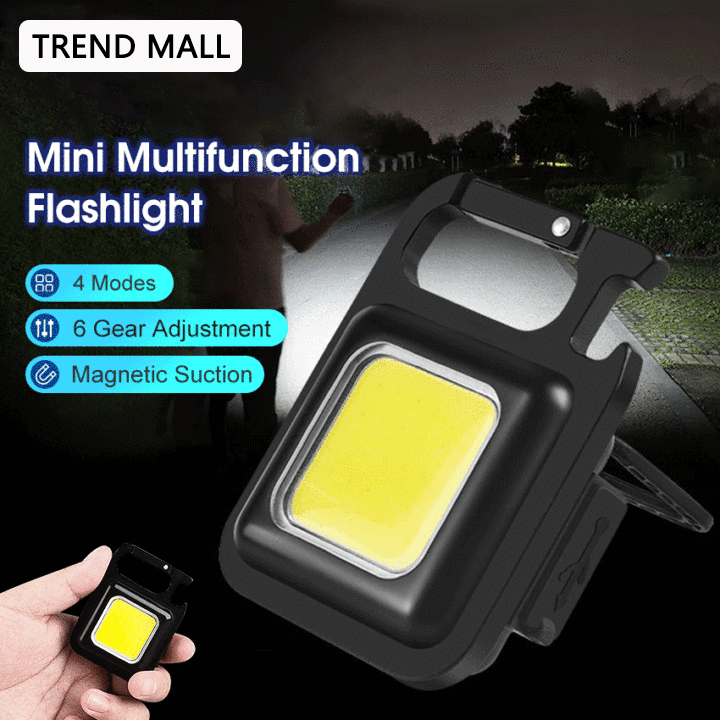 TREND MALL 500 mAh Mini Key Carabiner Led Light Torch có thể sạc lại đa chức năng Mini COB Led Light Pocket Key Carabiner Đèn flash USB cắm trại ngoài trời nhỏ Đèn vít Key Carabiner