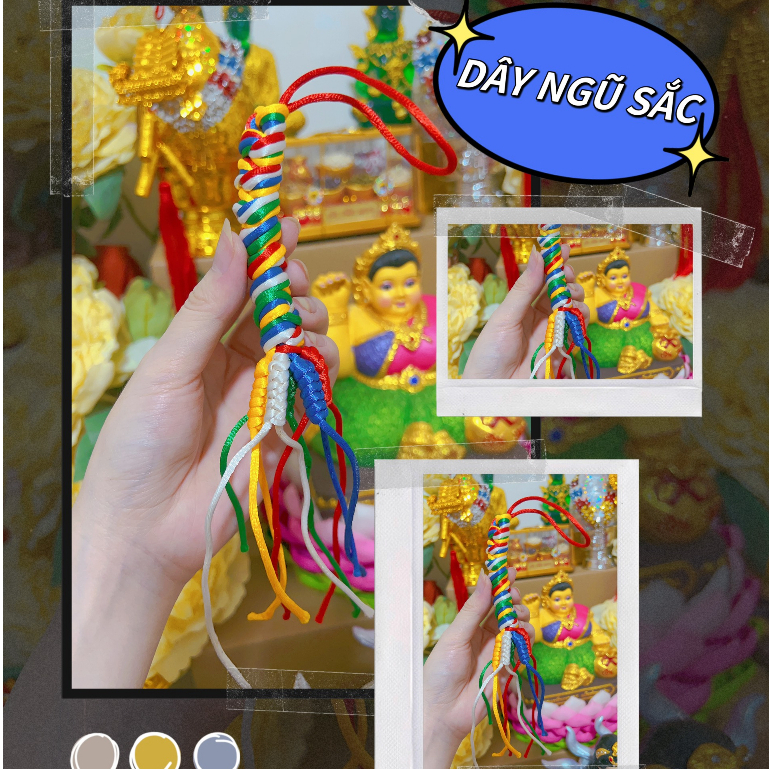 Dây treo ngũ sắc móc khoá xe