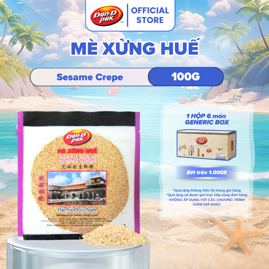 Mè Xửng Huế Đặc Sản Việt Nam Dan D Pak I Sesame Crepe I 100g