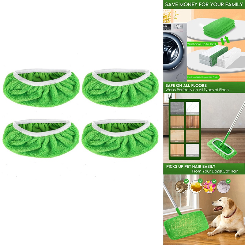 Mop Pads Refill for Sweeper Mop-Dry Sweeping Cloths&Wet Mopping Cloths Washable for Household Cleaning