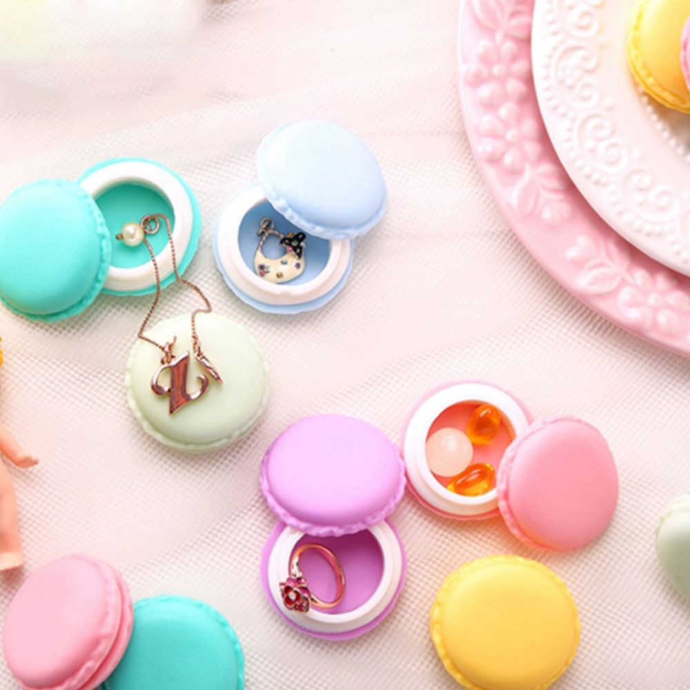CURIO12 Round Macaron Jewelry Box Moisture-proof Candy Color Mini