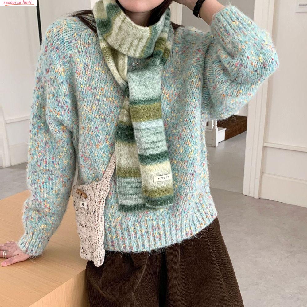 RESOURCE LIMIT แบบเกาหลี ผ้าพันคอแถบสีรุ้ง ผ้าพลัฌ หนาขึ้น ผ้าคลุมไหล่ฤดูหนาว นุ่มนวล ป้องกันลม ผ้าพันคอถักแคชเมียร์ ผู้หญิง ราคา 178 บาท*ส่งฟรี