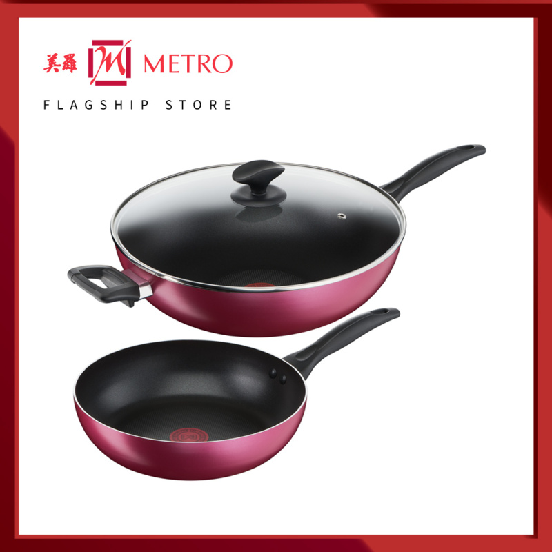 Tefal Light and Clean 26cm Frypan & 32cm Wok Pan B224S3 Singapore