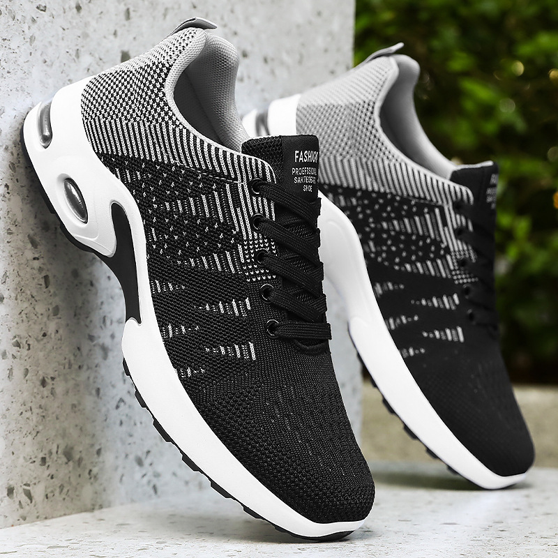 Running Shoes for Men Mesh Shoes Breathable Soft Sole Casual Shoes Men's Sports Shoes Black Shoes for Men - 4