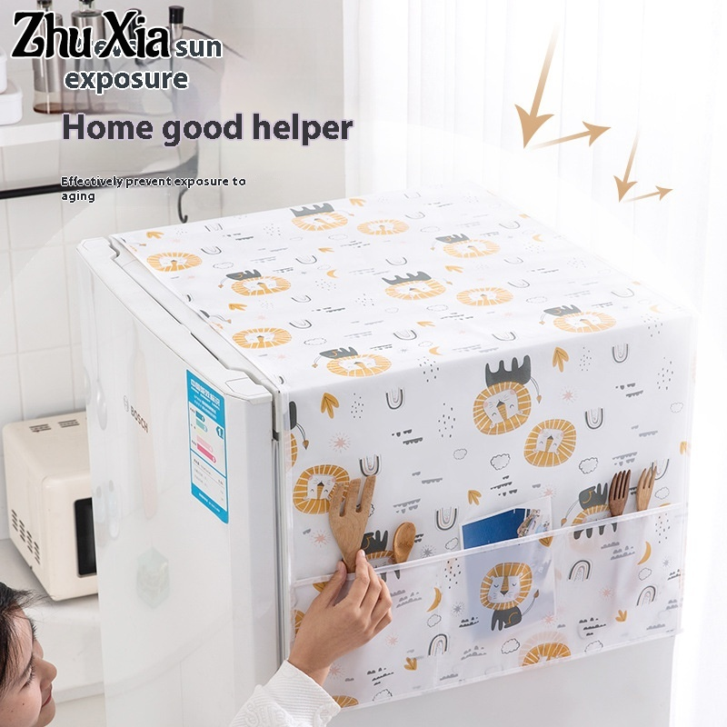 Zhu XIA PEVA bọc tủ lạnh bọc bảo vệ chống bụi không thấm nước để sử dụng nhà