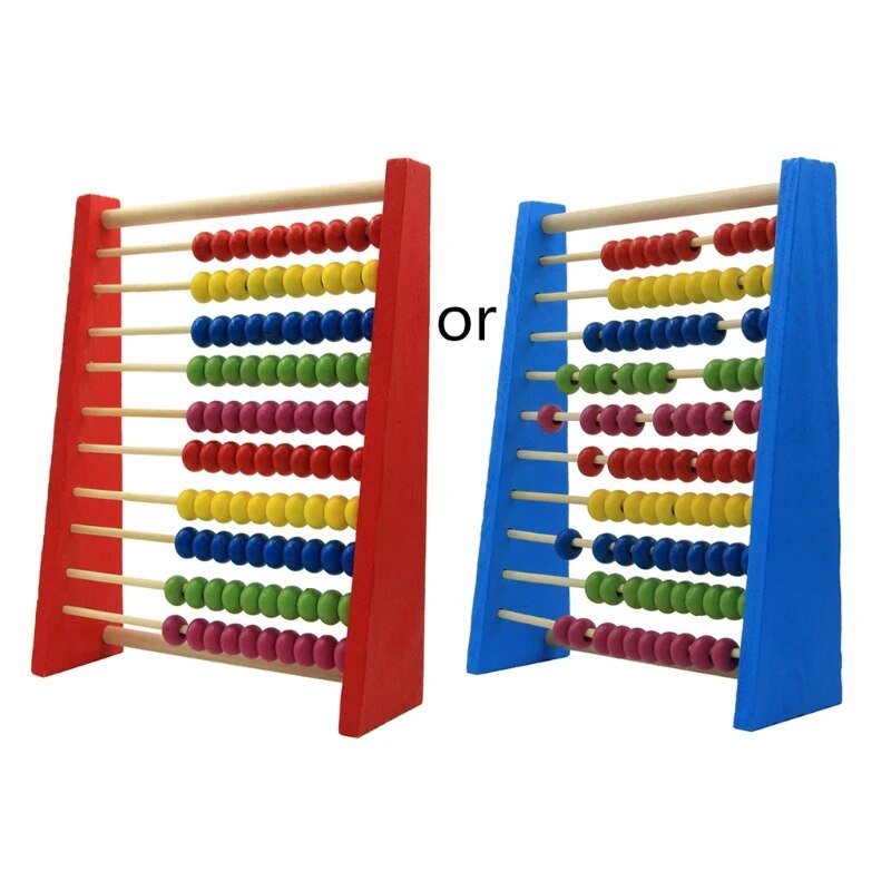 New Wooden Abacus 10-Row Colorful Beads Counting Kid Maths Learning