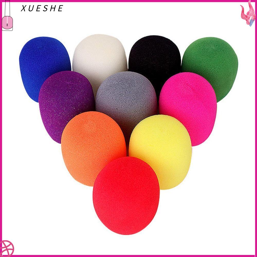XUESHE 10PCS Đầy màu sắc Vỏ Micro Bọt Tái sử dụng Vỏ Mic cho micro Bọc Micro xốp Dày Nắp Mic Micro cầm tay nhất