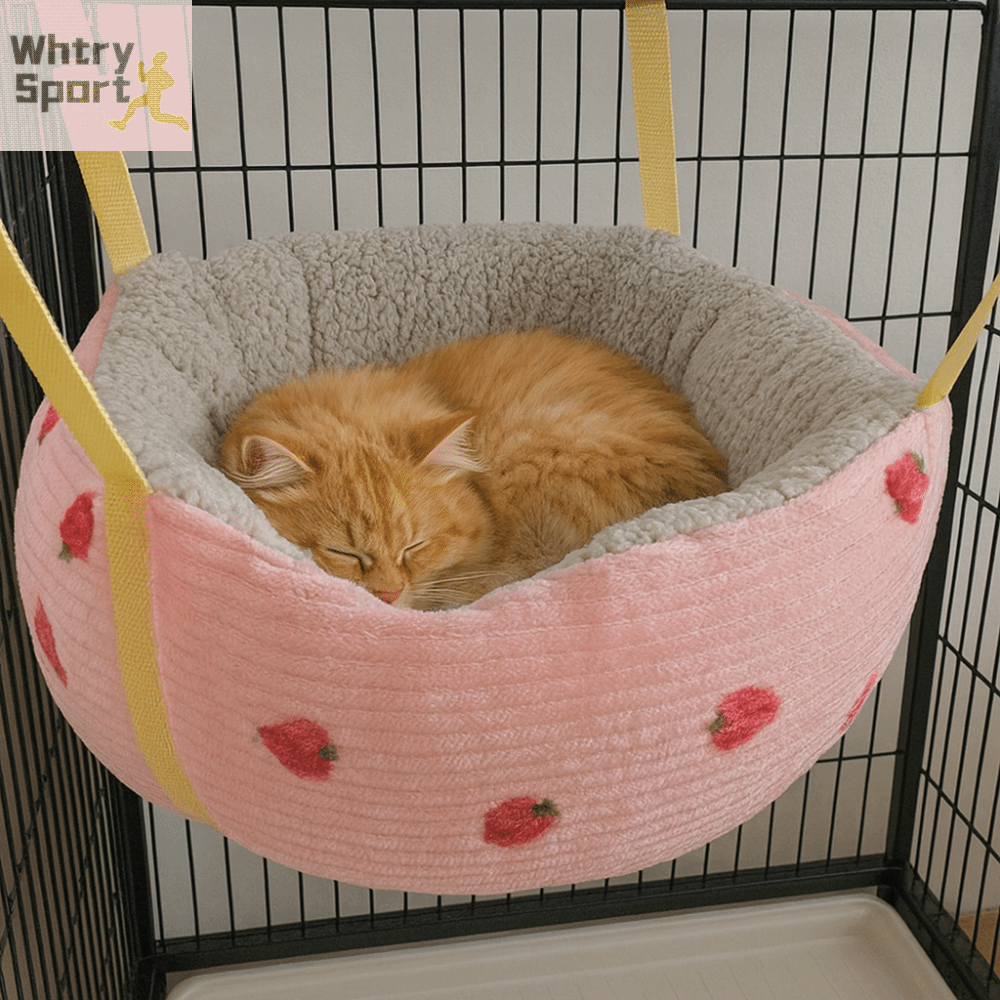 WHTRY Tròn Giường treo ấm cho mèo Đồ nhồi bông Đáy chống thấm Tổ ngủ cho thú cưng Xích đu treo Ấm cúng Giỏ treo cho mèo Mùa đông Giá 309,061 Đồng*Miễn phí vận chuyển