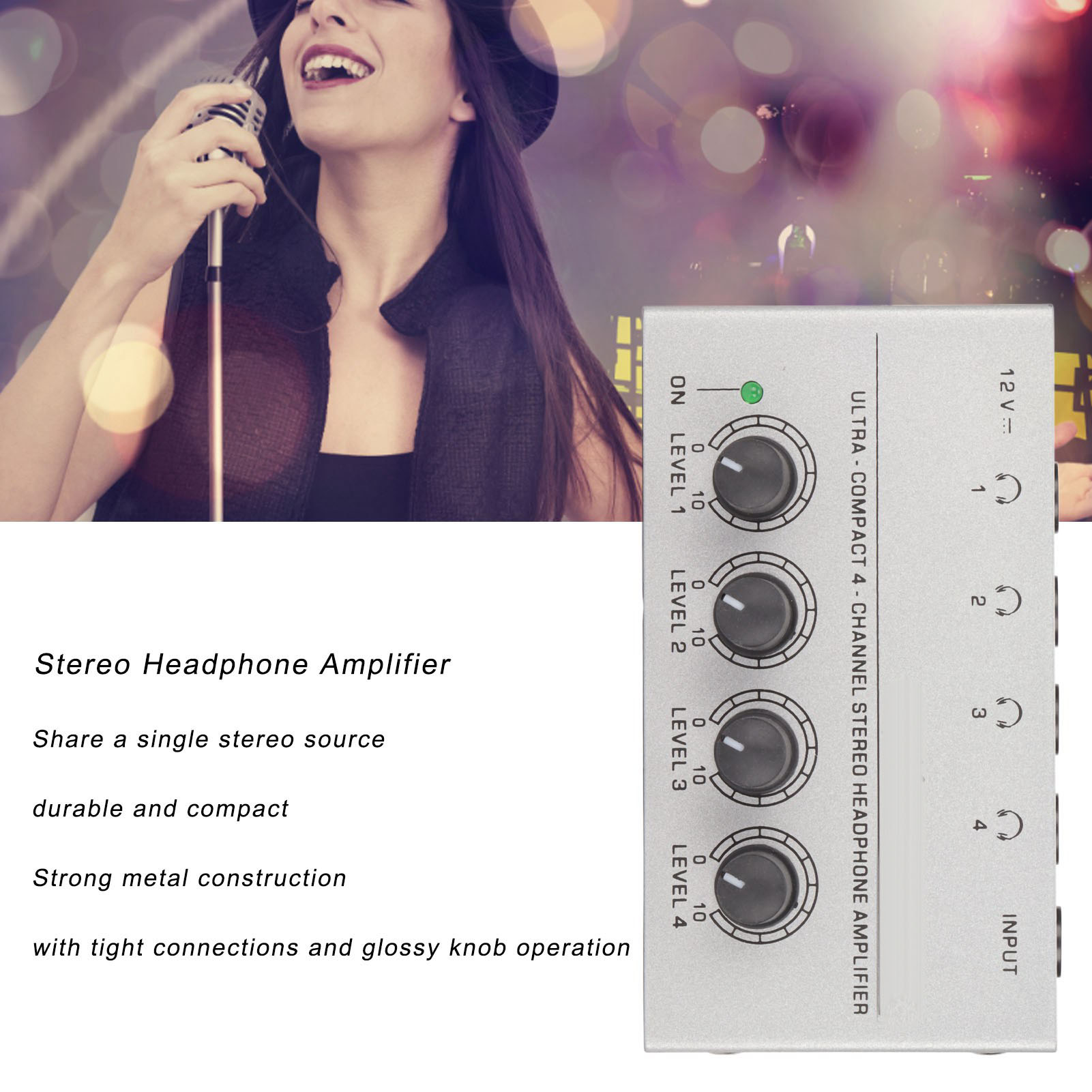 Bộ khuếch đại tai nghe Tai nghe Stereo Bộ khuếch đại tai nghe siêu nhỏ gọn cho studio