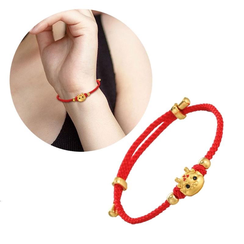 Thanh Lịch Dệt Vòng Đeo Tay Trung Quốc 12 Zodiacs Dấu Hiệu Handchain Handmade Rồng Charm hình Bangle
