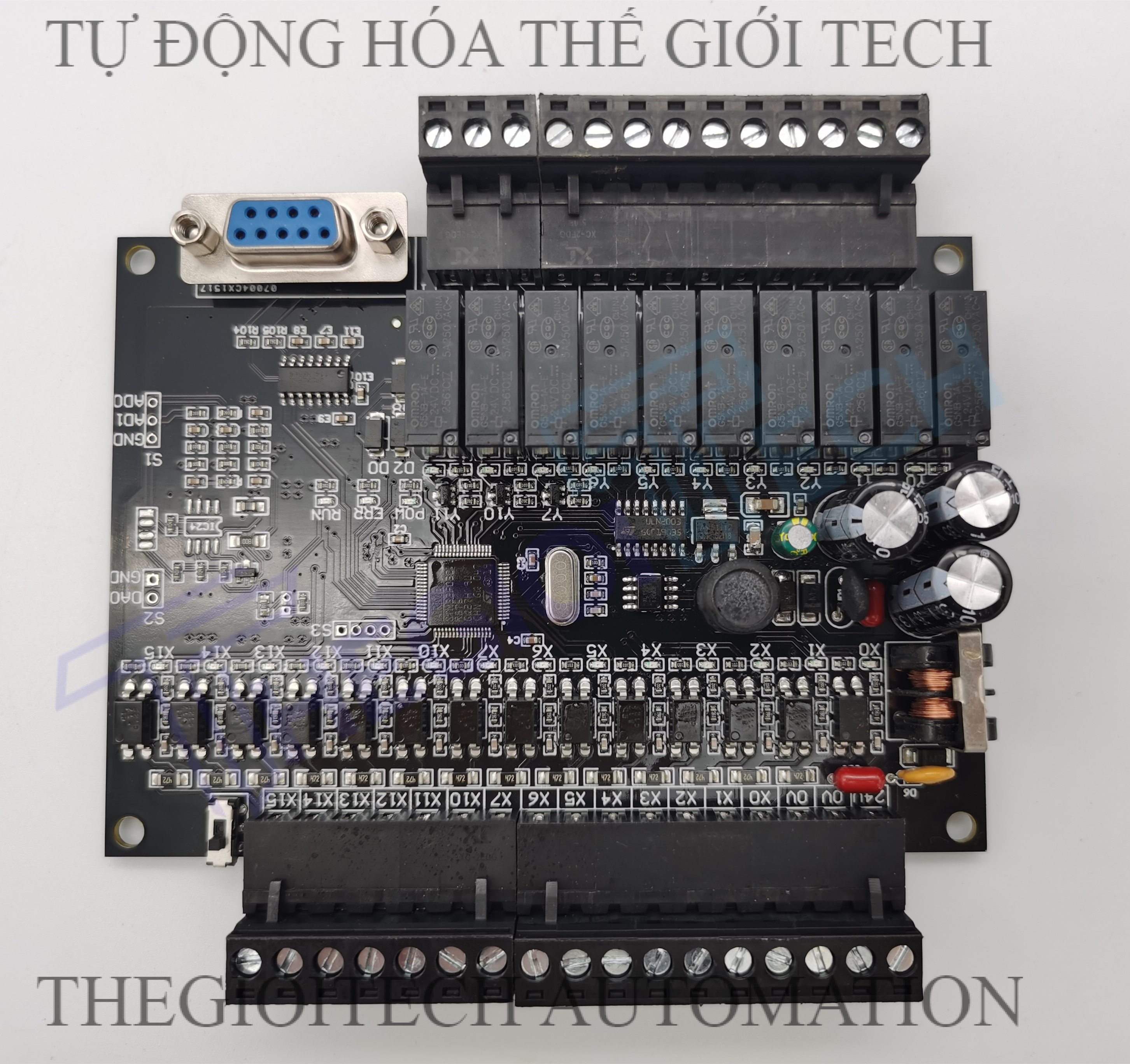 Board Lập Trình PLC HK HK2N FX2N 24MR 14 input 10 output relay 24V TTL RS232, GX Works2 Mitsubishi - 24MR CFH MẠCH TRẦN