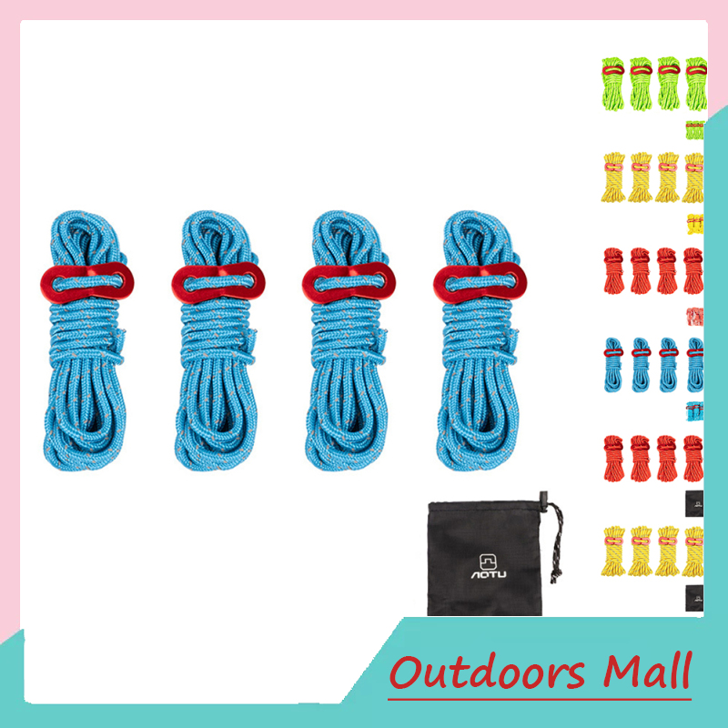 4mm Outdoor Reflective Rope Length 4m Umbrella-Rope Tent Fixed Rope Parachute-Cord Adjustment Buckle Windproof Rope ราคา 105 บาท*ส่งฟรี