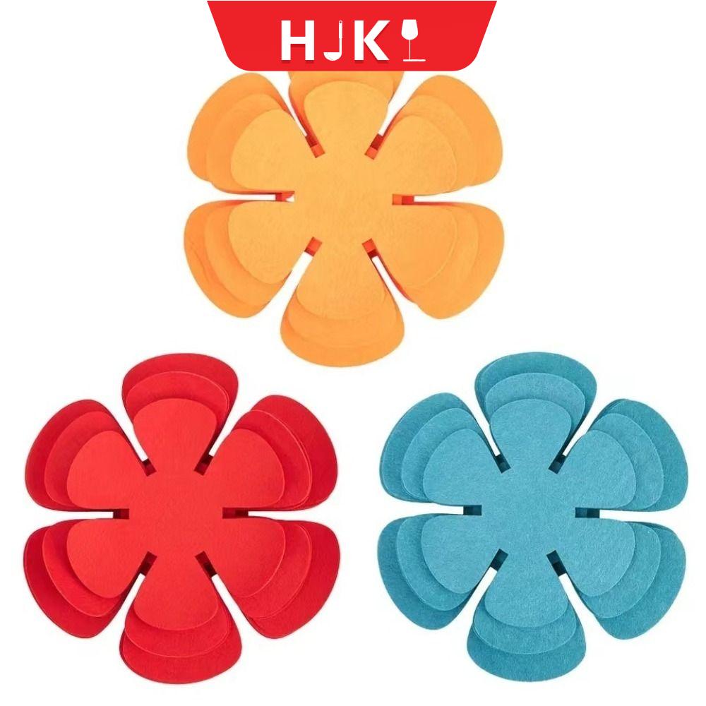 HJKL 12Pcs Dày hơn Bộ bảo vệ nồi chảo Cách nhiệt 3 kích cỡ Thảm phân tách Tiện lợi Không dính Đệm nồi bằng nỉ dành cho dụng cụ nấu ăn