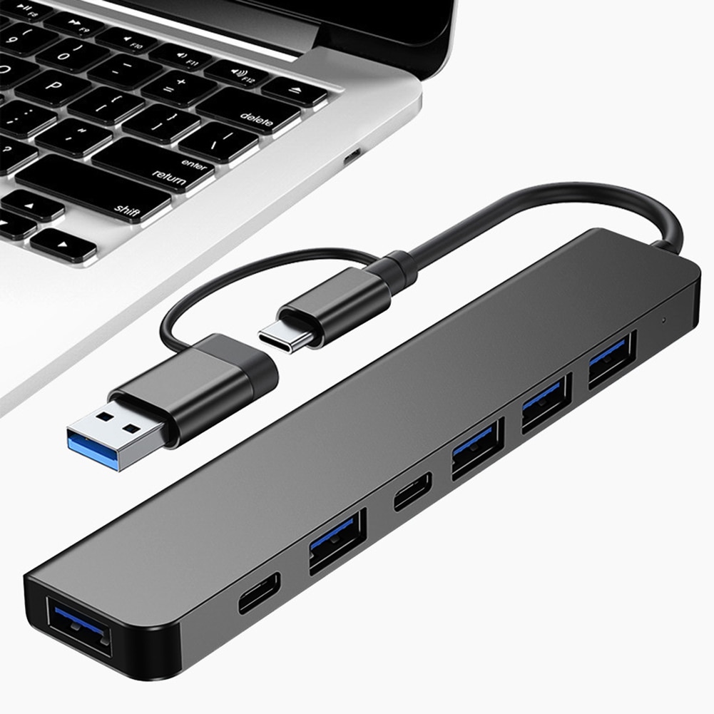 7 In 1 USB C Hub USB 3.0 2.0 Ports Type C To Card Reader Multiport Type C