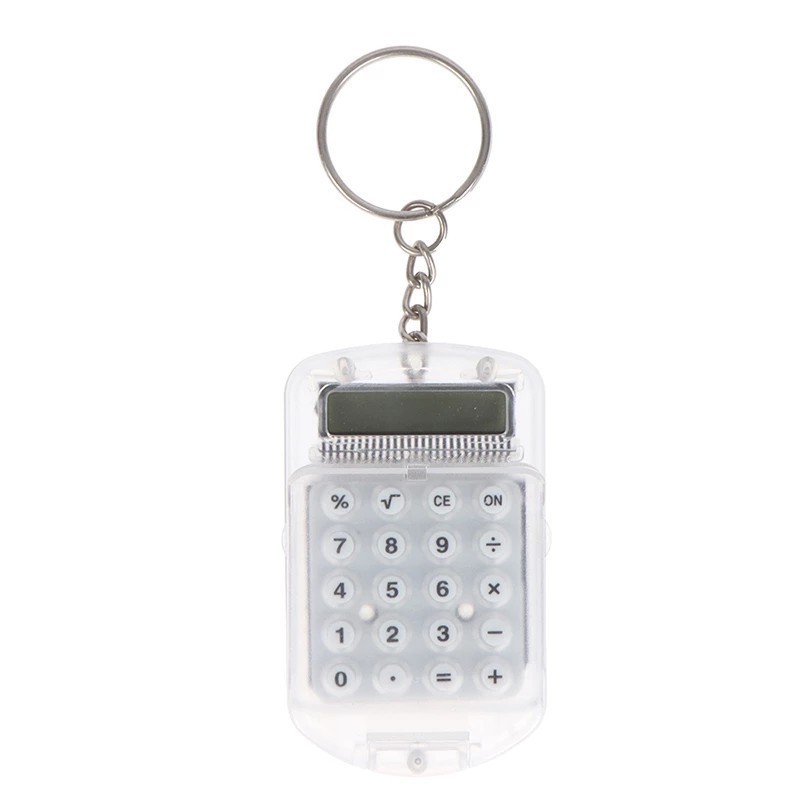 Portable Mini Flip Calculator with Keychain Pocket Size Creative Calculator for Children Students School