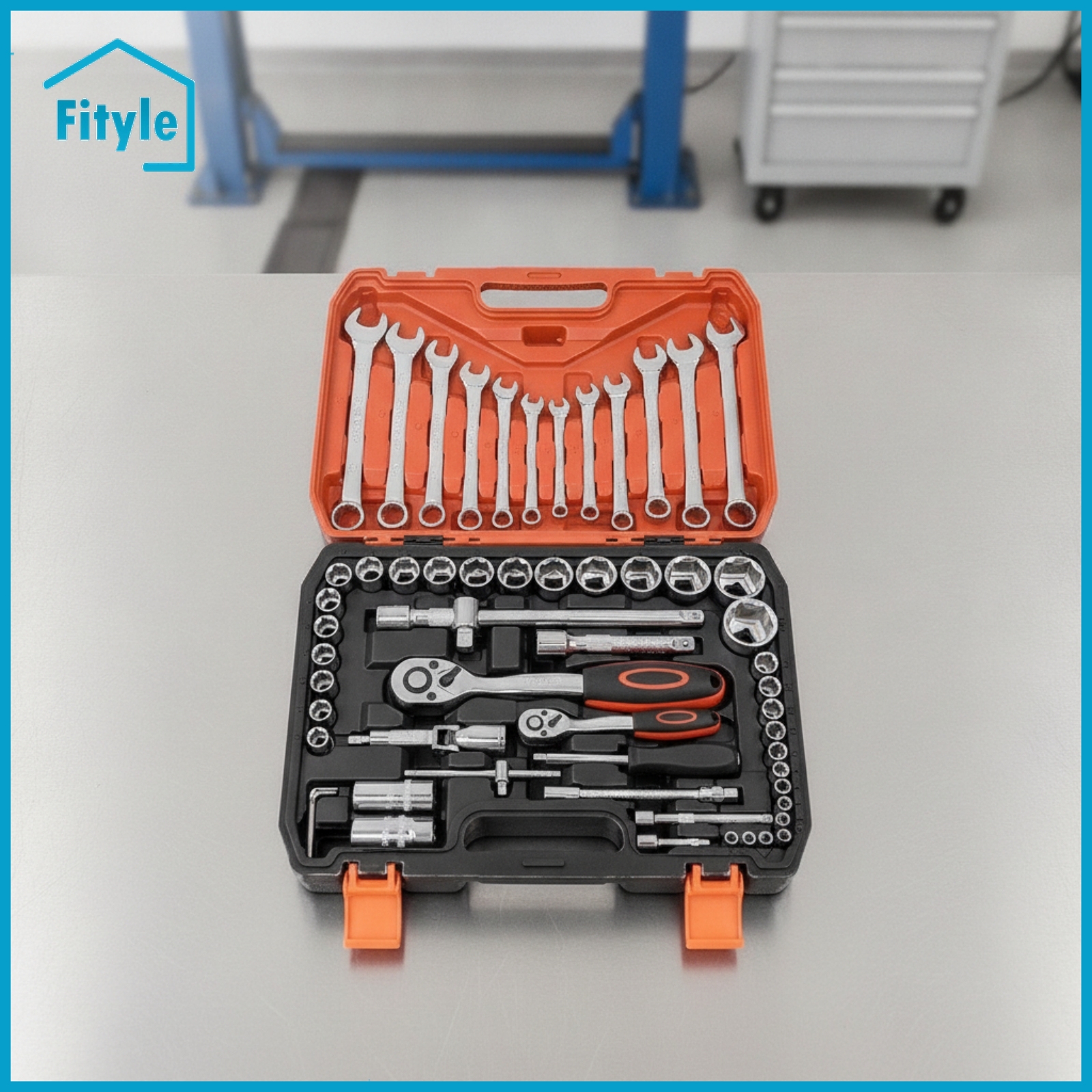 Fityle Automotive Mechanics Tool Set Portable Socket and Ratchet Set Compact Tool Kit with Carrying Case Long-Lasting for Garage ราคา 9,658 บาท*ส่งฟรี