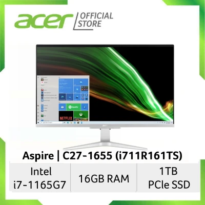 [NEW MODEL] Acer Aspire C27-1655 (i711R161TS) 27- Inch FHD IPS All-In-One Desktop | 11th Gen intel i7-1165G7 | 16GB RAM | 1TB SSD