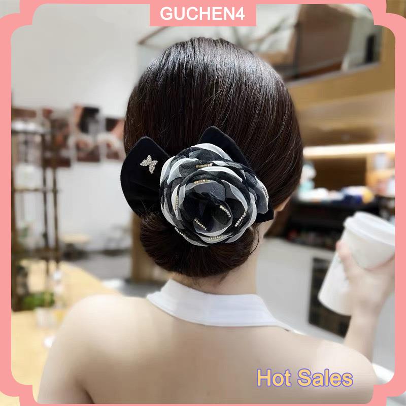 GUCHEN4🎀 Thời Trang Cổ Điển Lười Biếng Ma Thuật Hoa Bow Clip Bun Curler Bện Kiểu Tóc Twist Nhà Sản Xuất Công Cụ Dount Twist Cho Phụ Nữ Tóc Phụ Kiện - 3