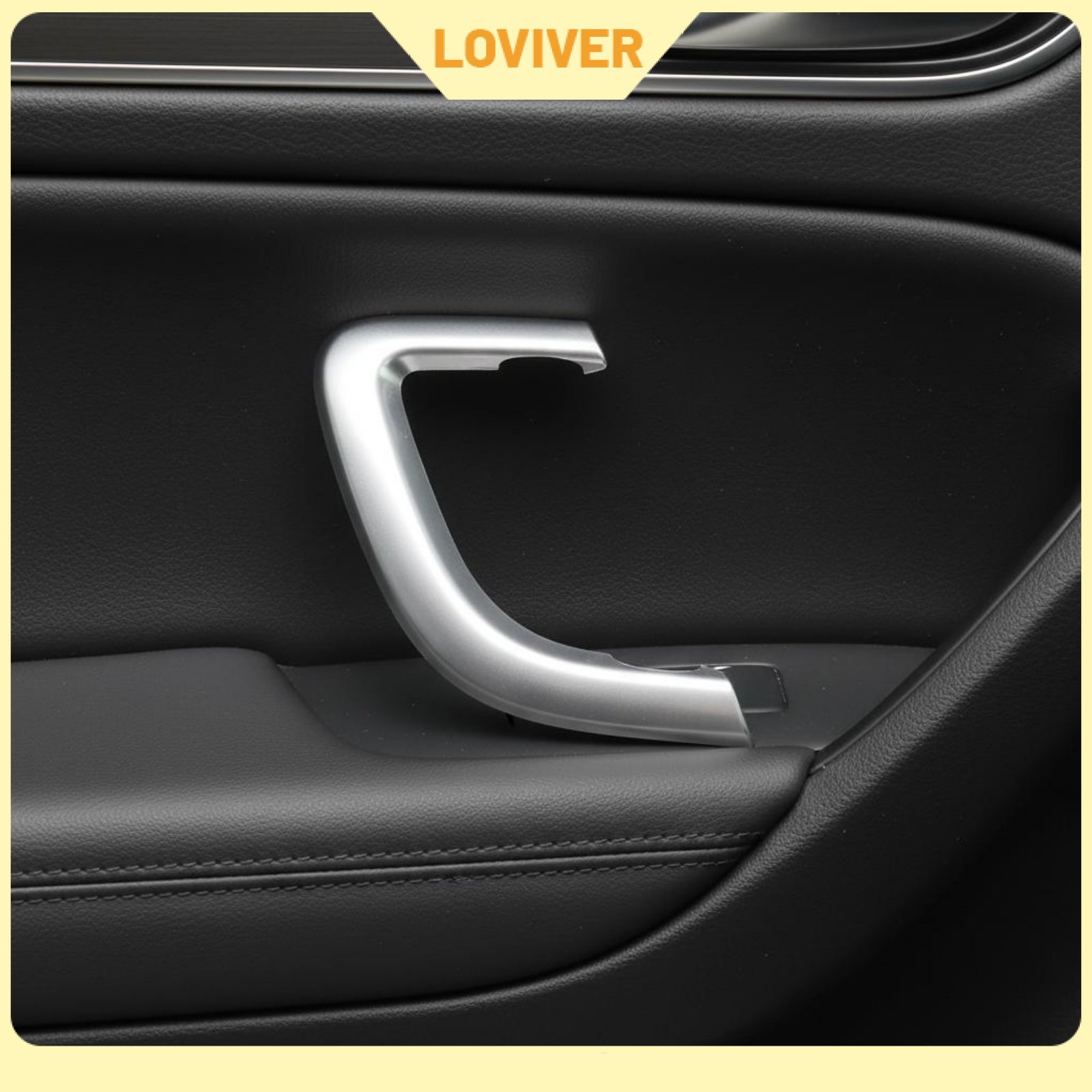 LOVIVER No Drilling Required Interior Door Grab Handle Trim Self-Adhesive Inner Door Handle Surround Trim ABS+PC Material Resistant ราคา 2,661 บาท*ส่งฟรี