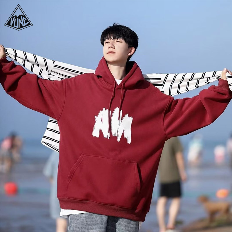 VUNC Áo hoodie chui đầu cho nam Áo nỉ chui dài tay Mùa Thu áo thời trang