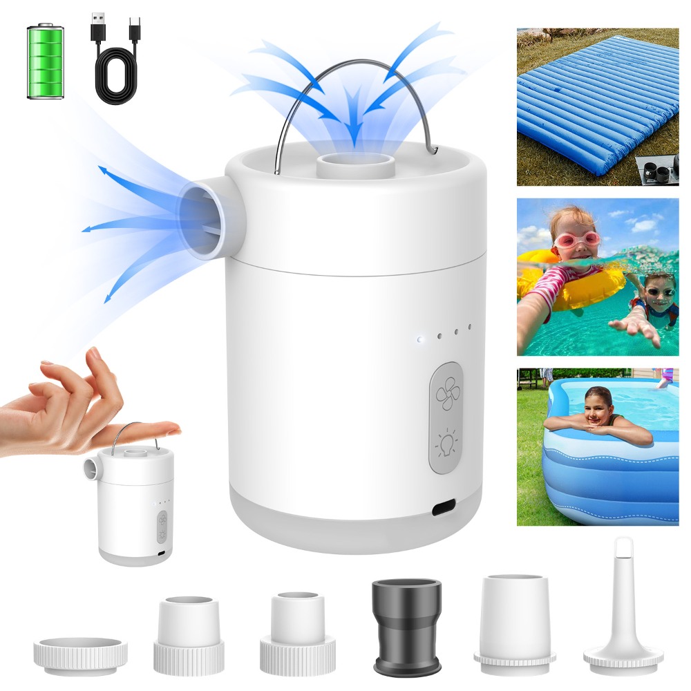 RENATAER Thiết kế nhỏ gọn Máy bơm khí điện Công suất cao Hoạt động không dây Máy bơm khí di động Đa chức năng Đèn lều Máy bơm đa chức năng Sử dụng ngoài trời - 2