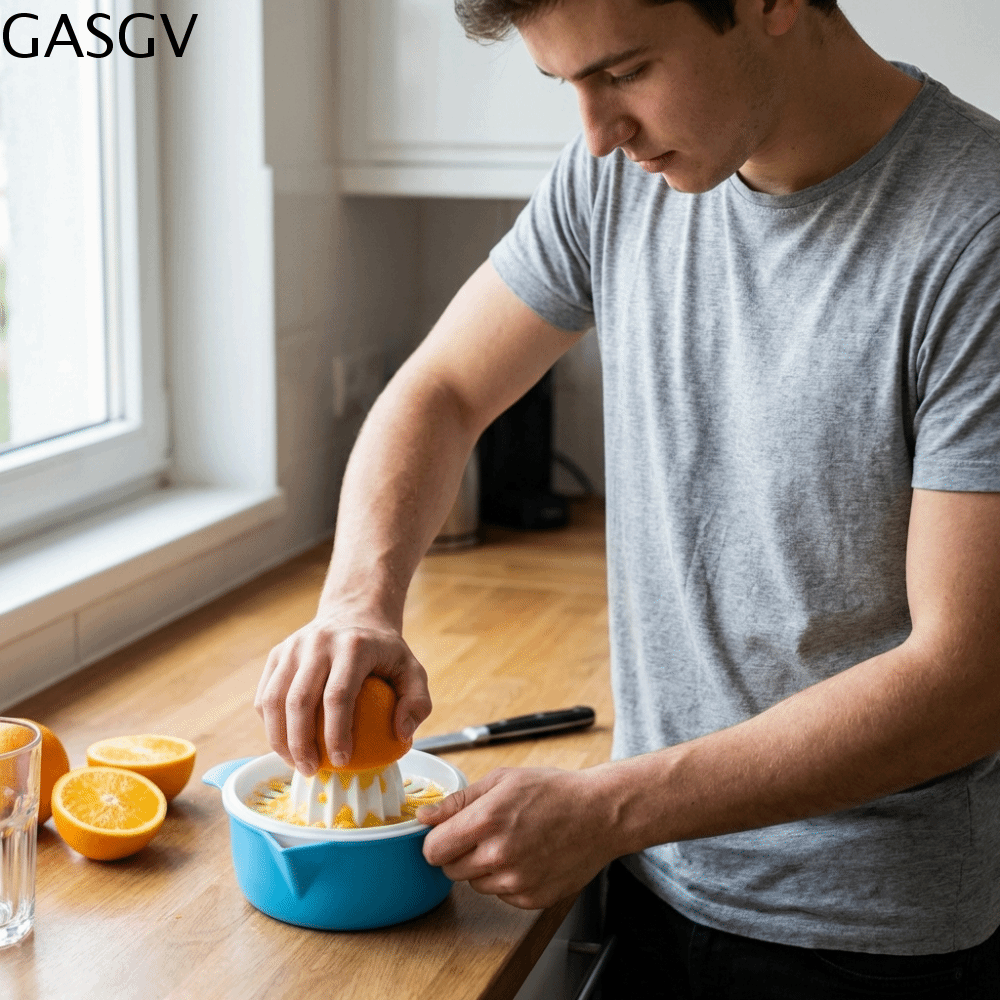 GASGV Có thể tháo rời Máy ép trái cây thủ công Máy ép tay Nhựa Máy ép trái cây họ cam quýt Dụng Cụ Nhà Bếp Máy ép trái cây Máy ép trái cây Cắm trại