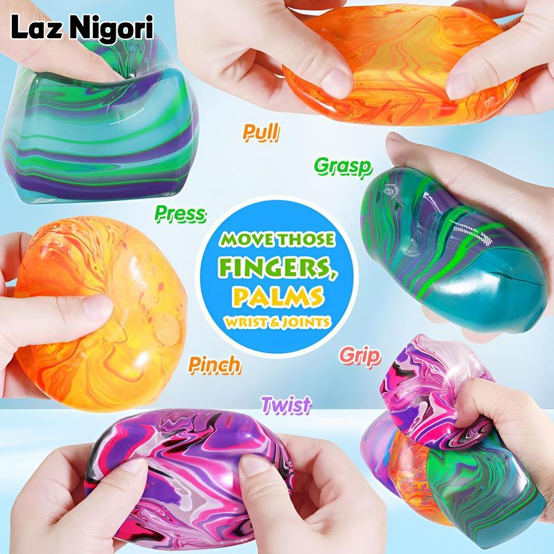 Laz Nigori Stress Relief Squishy Cube with Marble Pattern - Soft TPR Sensory Toy for Adults and Kids ราคา 55 บาท*ส่งฟรี
