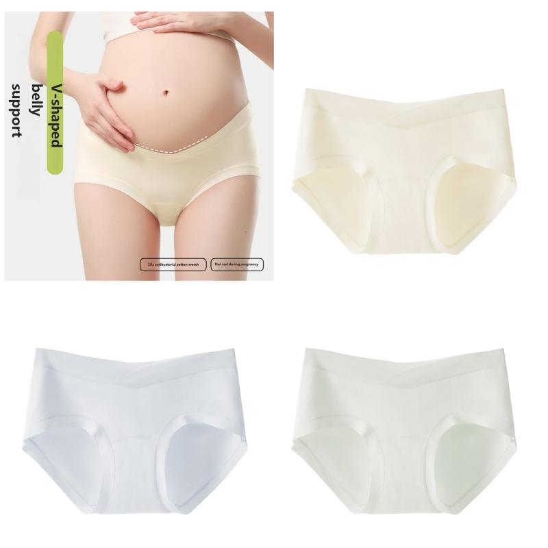 Quần short đồ lót bà bầu cạp trễ bụng vải co giãn hỗ trợ cho mẹ được thiết kế cotton thoải mái