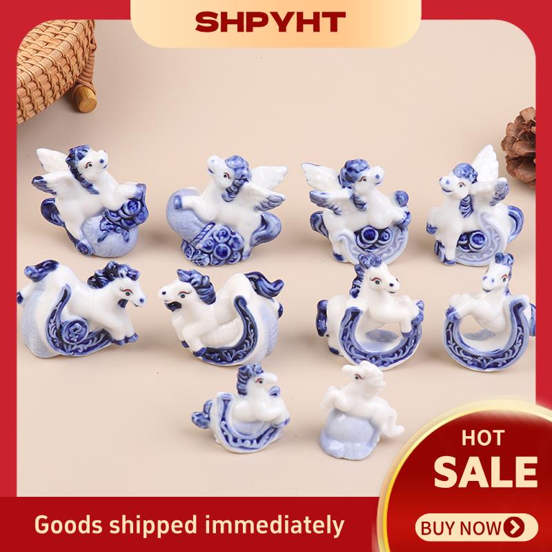 SHPYHT รูปปั้นม้าพอร์ซเลน2026ม้า1ชิ้น คู่ของตกแต่งบ้านของตกแต่งงานฝีมือศิลปะของขวัญของสะสม ราคา 103 บาท*ส่งฟรี