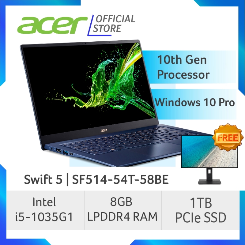 Acer Swift 5 SF514-54T-58BE NEW Thin and light Touch Screen laptop with LATEST 10 Gen Intel Processor - Windows 10 Pro