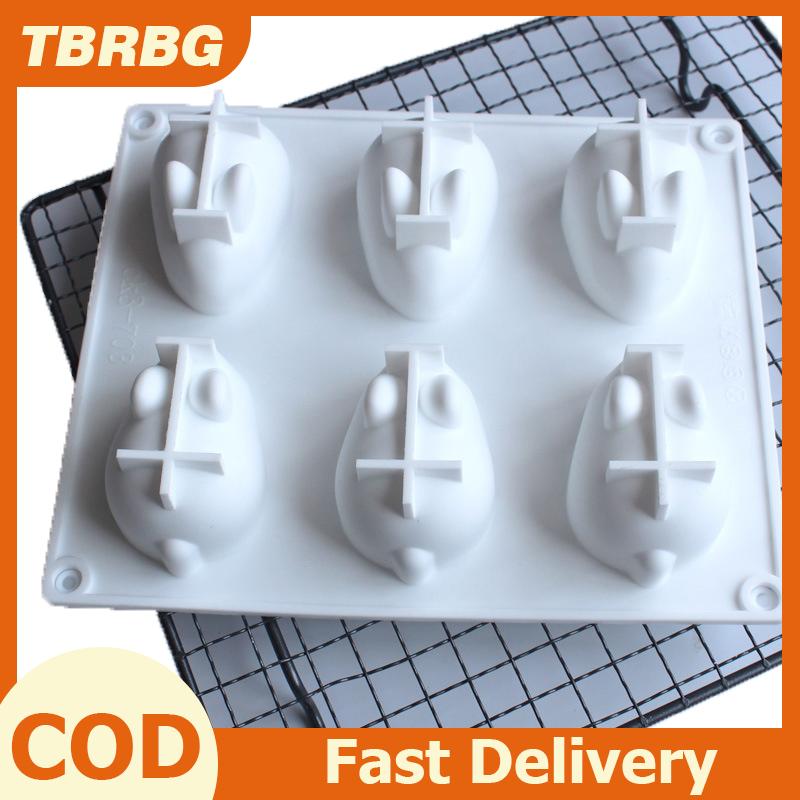 TBRBG Khuôn Thỏ thỏ 3D bằng silicon khuôn trang trí bánh để nướng bánh mousse 6 hình thức
