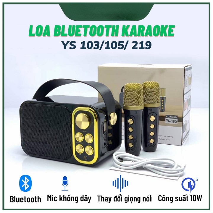 [SALE MẠNH]  Loa Bluetooth Mini Karaoke YS-103/105/219 Tặng Kèm Mic Không Dây