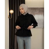 Mayoutfit.id Vilina Shirt | Kemeja Suede Basic Wanita Obi Belt Tali