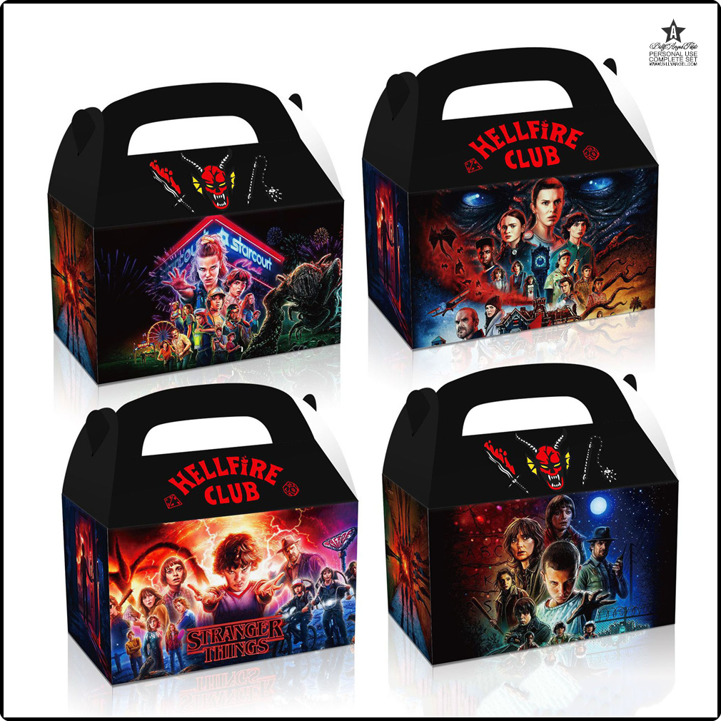 [xhna70] 12pcs Stranger Things Themed Gift Box Kids Party Decorations Baby Shower Paper Candy Boxes Girls Boys Birthday Party Supplies