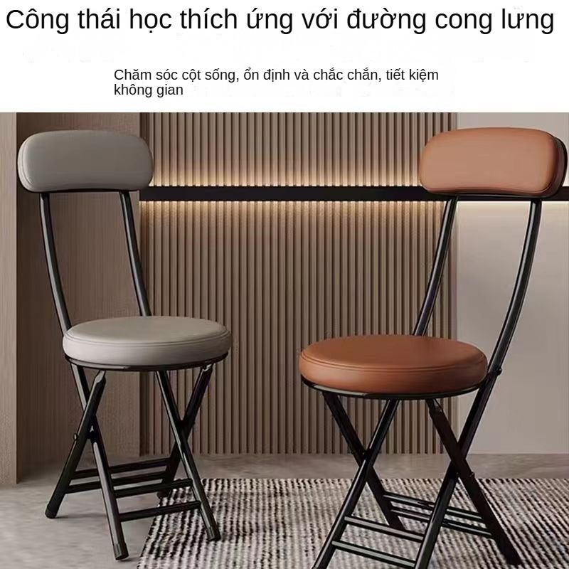 Ghế gập Ghế ăn tựa lưng ghế ký túc xá sinh viên gia đình Ghế gấp ban công di động Ghế tròn tiết kiệm không gian giải trí