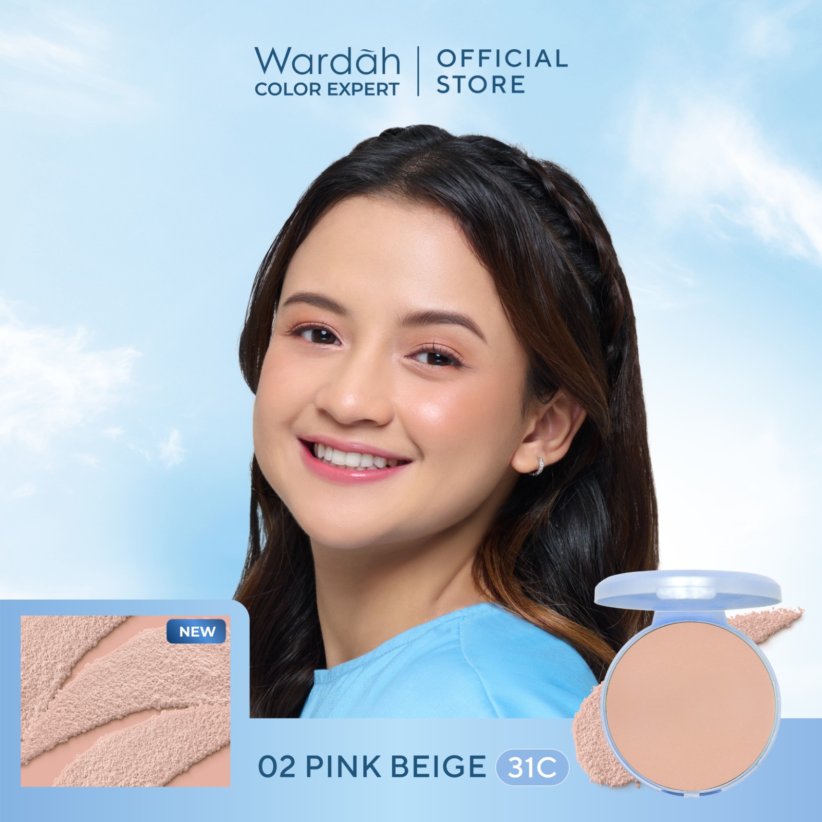 HEMAT WARDAH Refill TWC Lightening Powder Foundation Light Feel 12g Two Way Cake Bedak Padat Ring...