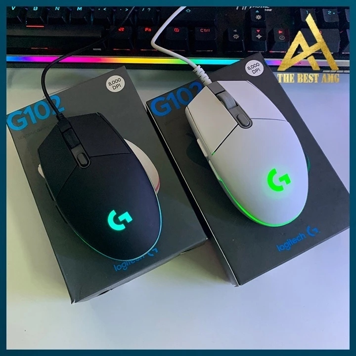  Chuột Máy Tính Có Dây Logitech G102  đen  trắng  Lightsync  Hàng OEM . LMS 