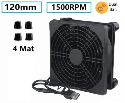 12CM USB Fan Router Cooling Fan Cooling Bracket 12CM 5V USB Port Single Fan