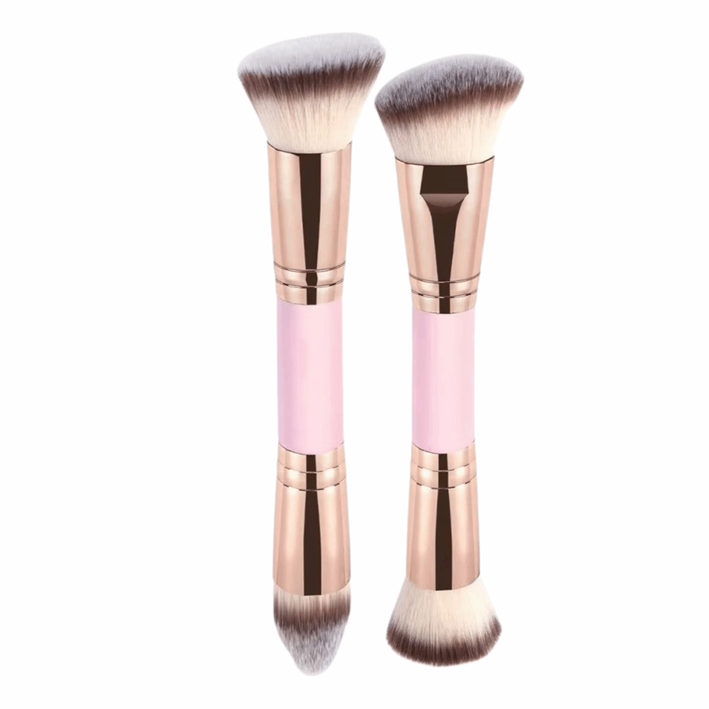 JOMEY 2/4/5Pcs Đỉnh phẳng Cọ trang điểm hai đầu Lông bàn chải mềm Đầu nghiêng Bộ cọ trang điểm Cọ tán phấn Đa chức năng Bộ cọ trang điểm nền Trang điểm cho người mới bắt đầu - 2