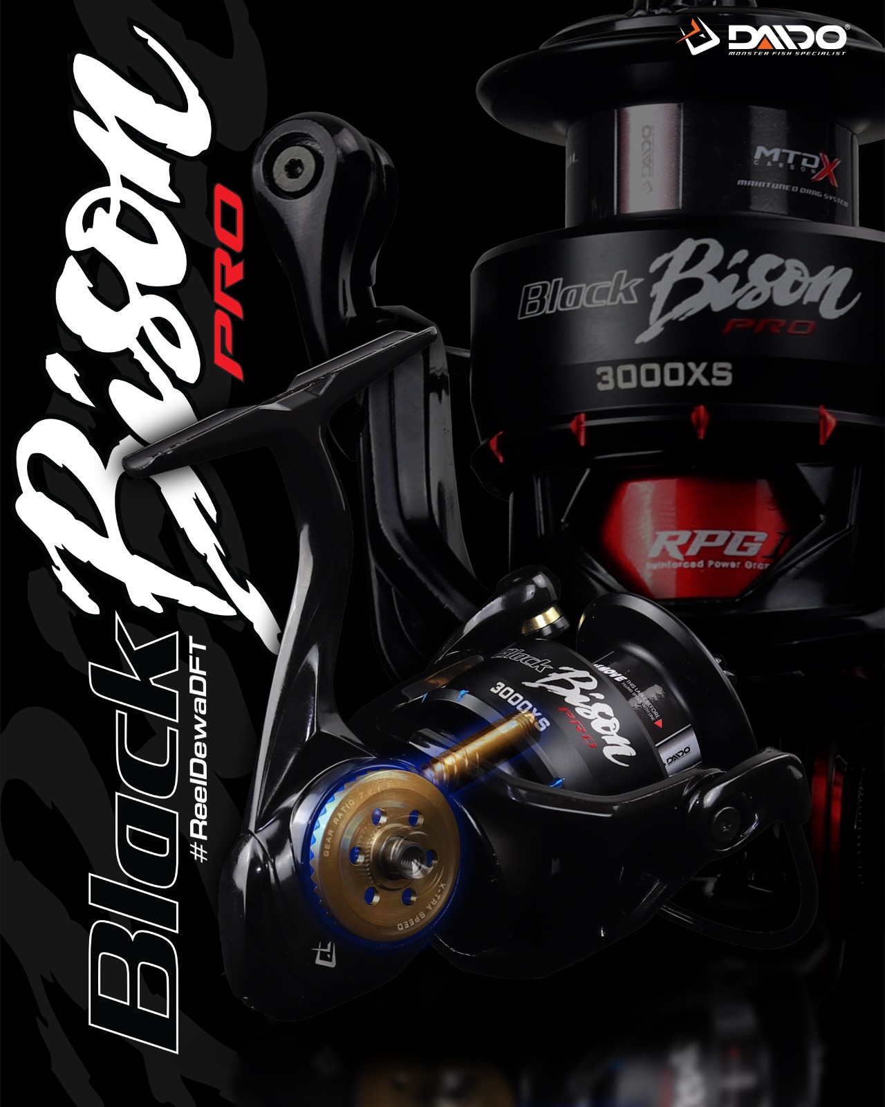 Daido - Reel Black Bison Pro - Reel Pancing Harga  633,744 rupiah*Gratis Ongkir
