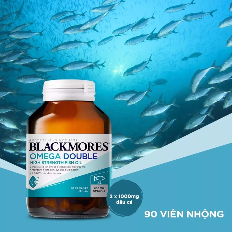 VIÊN UỐNG DẦU CÁ HỖ TRỢ THỊ LỰC, LÀM ĐẸP DA BLACKMORES OMEGA DOUBLE HIGH STRENGTH FISH OIL HỘP 90 VIÊN - SẢN PHẨM CHẤT LƯỢNG HÀNG ĐẦU, TUYỆT HẢO ĐƯỢC SĂN ĐÓN TRÊN THỊ TRƯỜNG HIỆN NAY