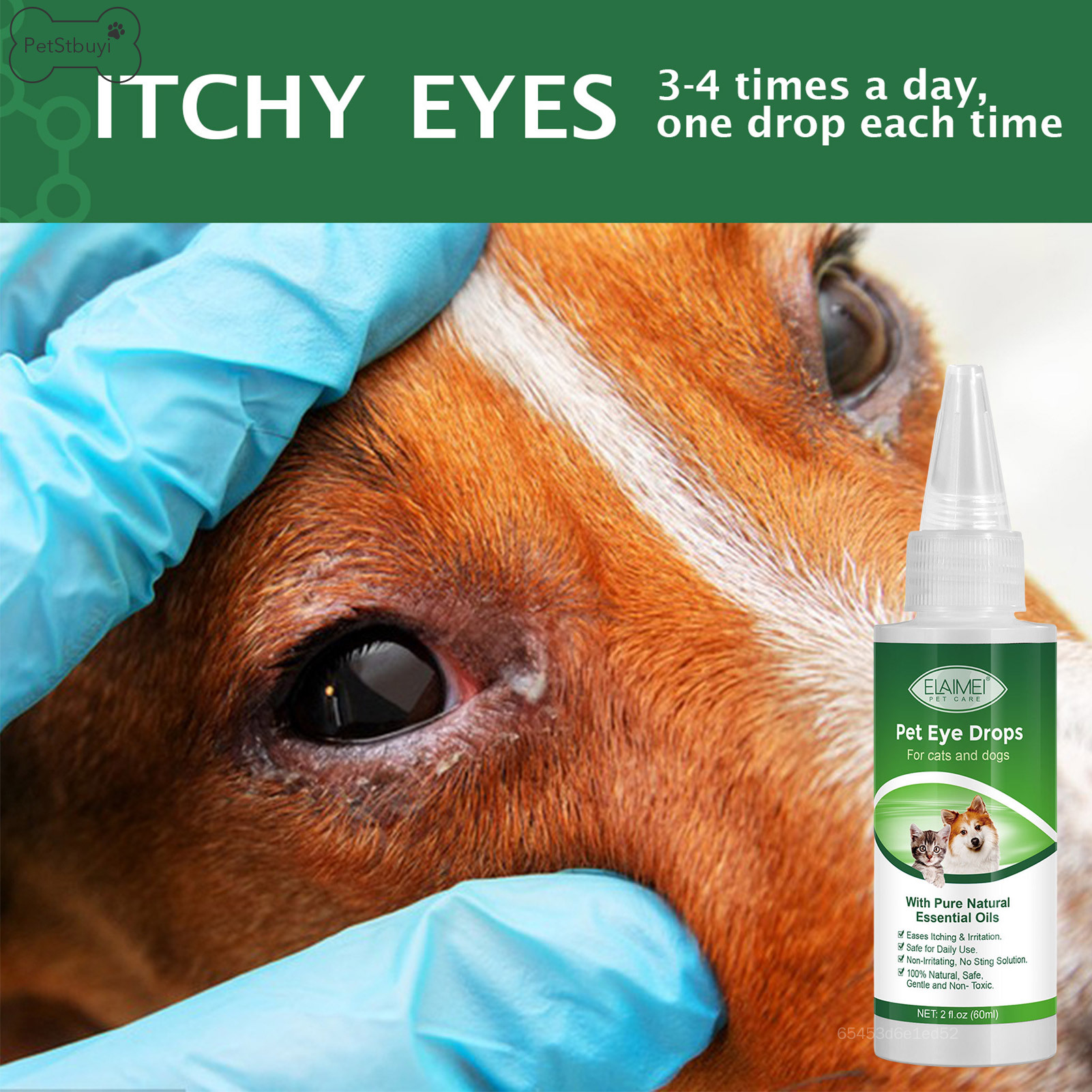 PetStbuyi Eye Itching Relief Potion for Pets Improve Heavy Tear Stains in Pets For Friends with Dog Cat GG-MY ราคา 85 บาท*ส่งฟรี