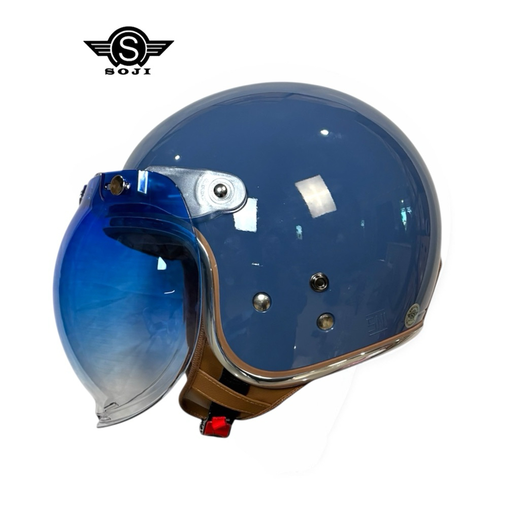 SOJI Helm Raya Warna Pastel Kaca Bubble Gradasi Biru Busa Coklat Kaca Helm Wanita Hijab Harga 460,000 rupiah*Gratis Ongkir