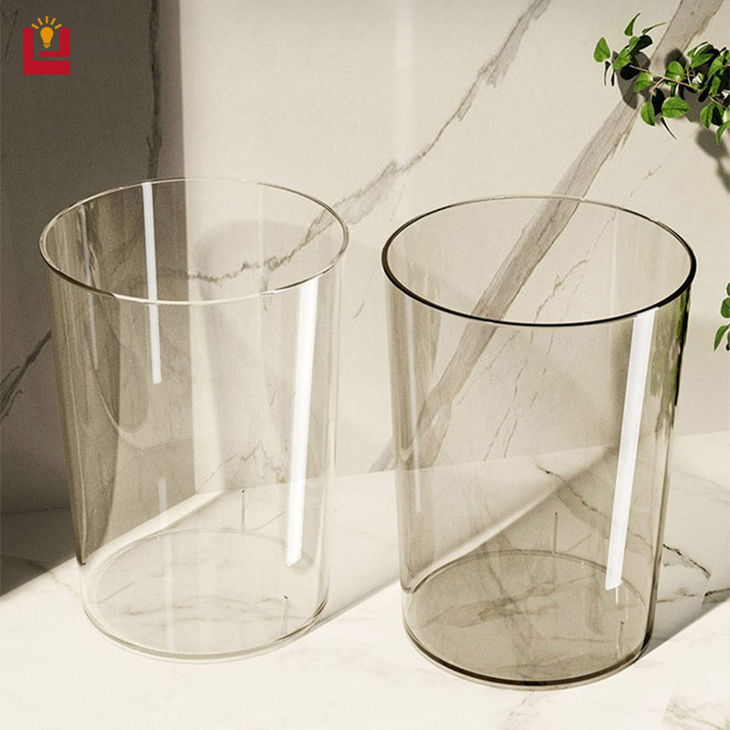 YONUO Creative light luxury transparent trash can for home living room bathroom kitchen trash can large capacity bedroom storage bucket ราคา 109 บาท*ส่งฟรี