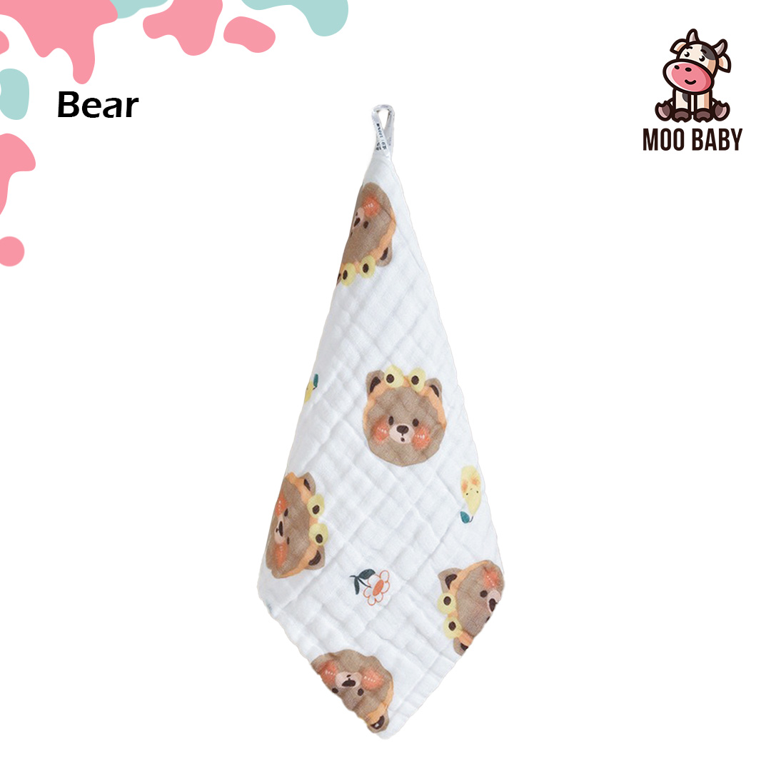 Moo Baby Kain Sapu Tangan Bayi Napkin Kecil Napkin Baby Cotton Tuala Baby Newborn Kain Lap Baby Kain Sapu Tangan Baby