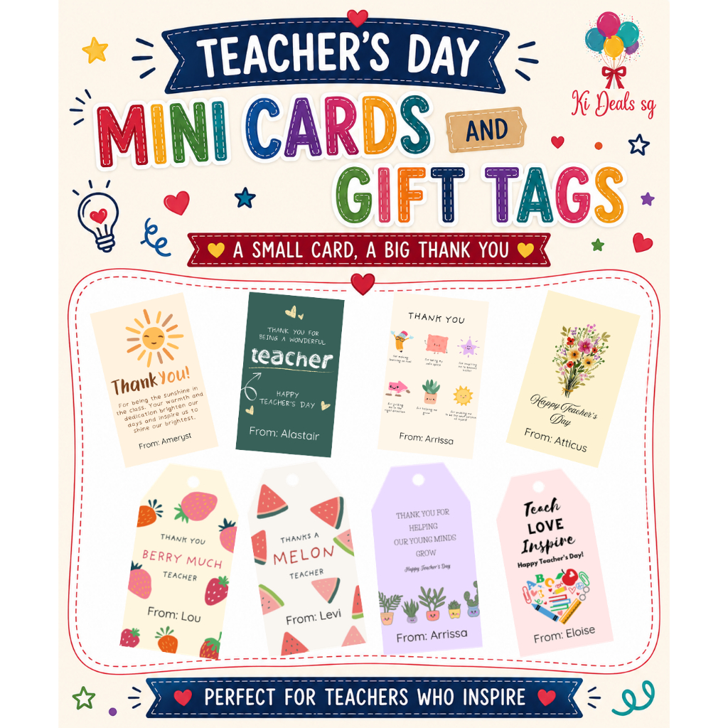 [SG SELLER] Mini Teachers Day Cards Custom Teachers Day Gift Card Mini Card Customised Thank You Cards Tags